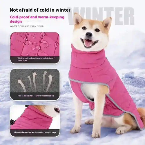 Cappotto per cani "Rose" riflettente impermeabile con gancio | DogModa by Dog Moda