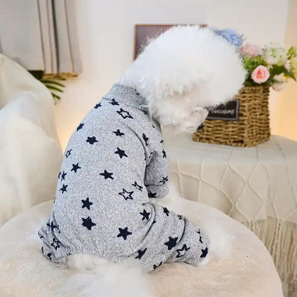 伸縮性4足犬用つなぎ - 冬用パジャマ