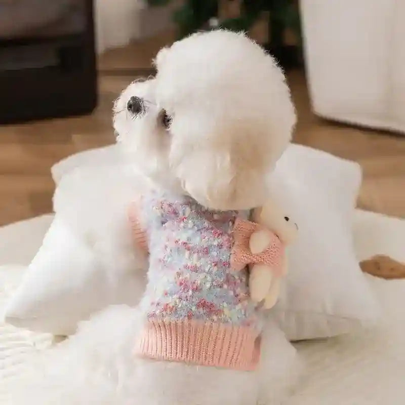 Suéter Coral para Perros - Osito 3D en Forro Polar Suave