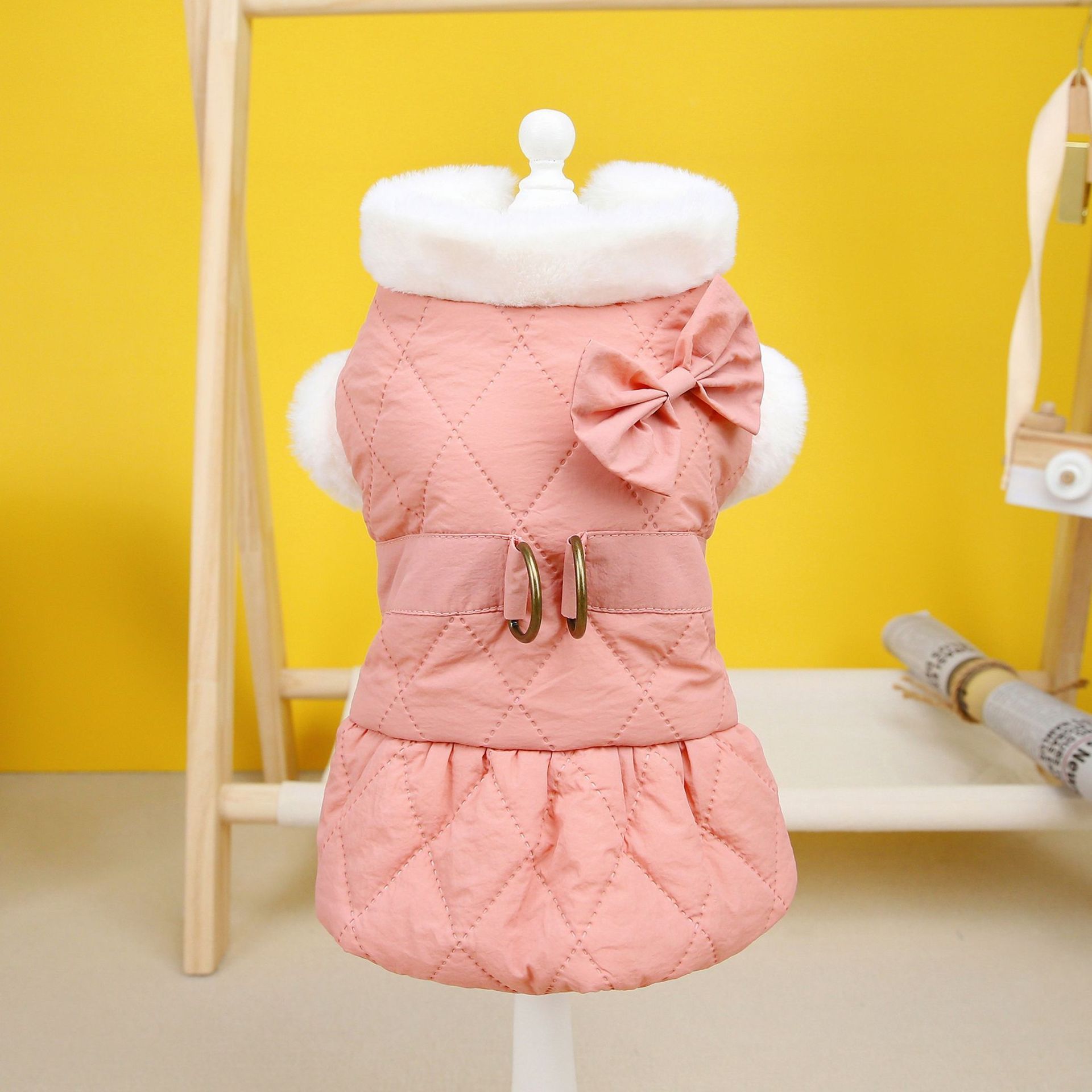 Cappottino Pile Cane Maltese Smantito | Caldo Smanicato con Fiocco