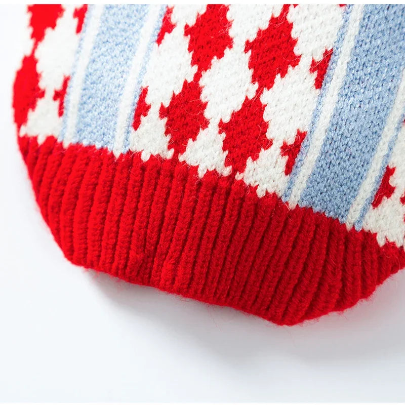 Maglione a Blocchi di Colore per Cani e Gatti - Morbido