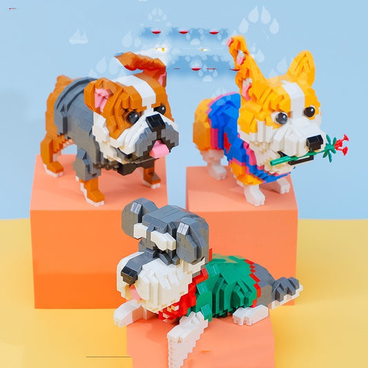 Set di Costruzioni "Pet Dog Building Block" – Modello Cane in Micro Mattoncini