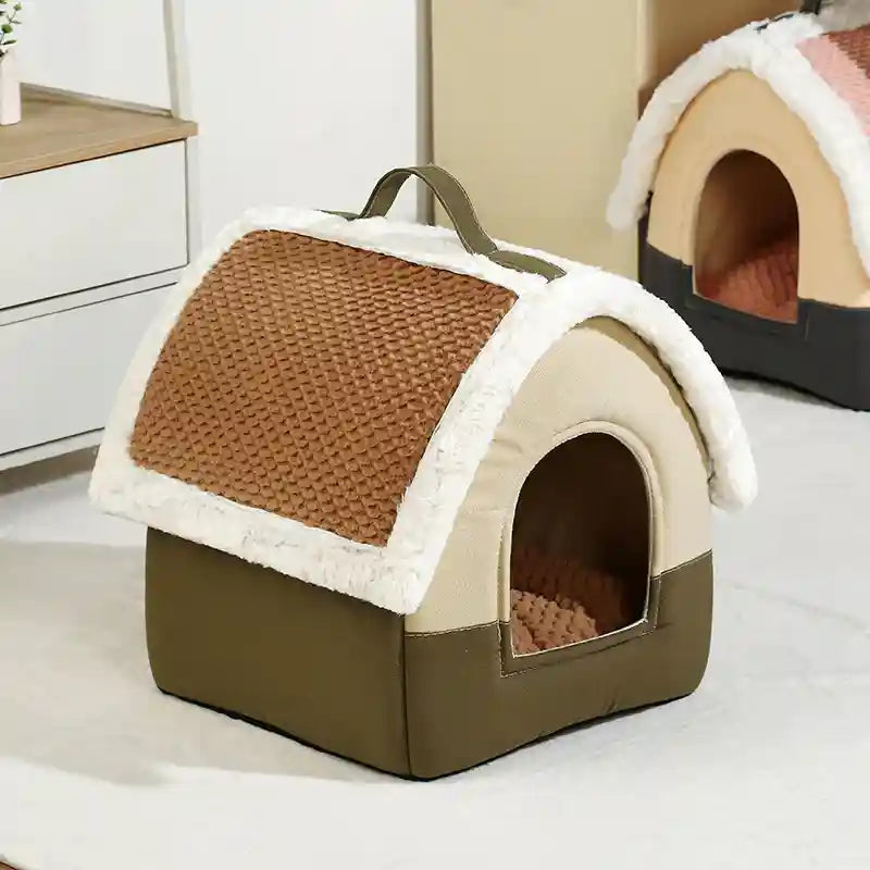 Cuccia Casetta con Cuscino Removibile per Cani e Gatti by Dog Moda