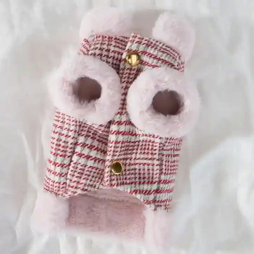 Jas voor honden "Cleo" van mouwloos fleece met tuigje | DogModa