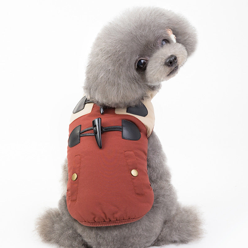 Sleeveless Dog Coat - Buttons, Pockets