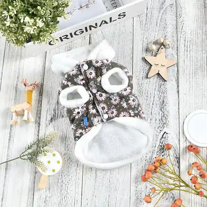 Abrigo Daisy para Perros Acolchado de Forro Polar con Capucha