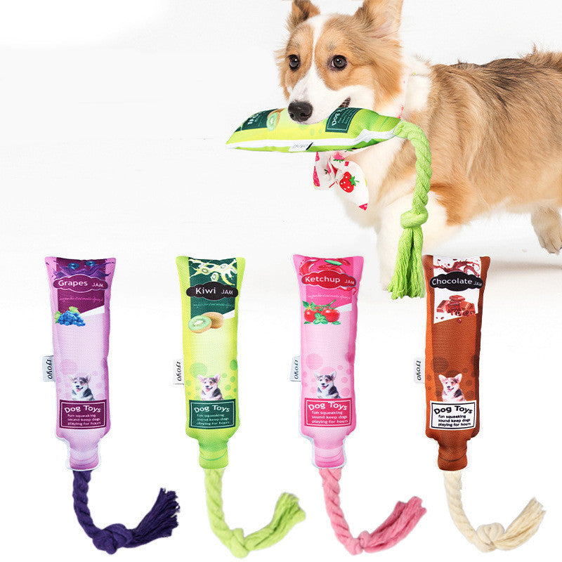 Dog toy with rope training "Fruit jam"