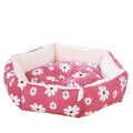 Cuccia Cani Gatti Ottagonale Fiorellini - Cuscino Soft