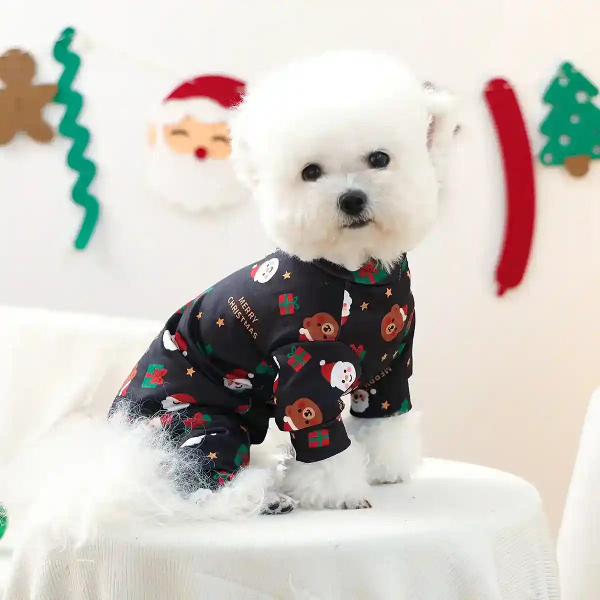 伸縮性4足犬用つなぎ - 冬用パジャマ