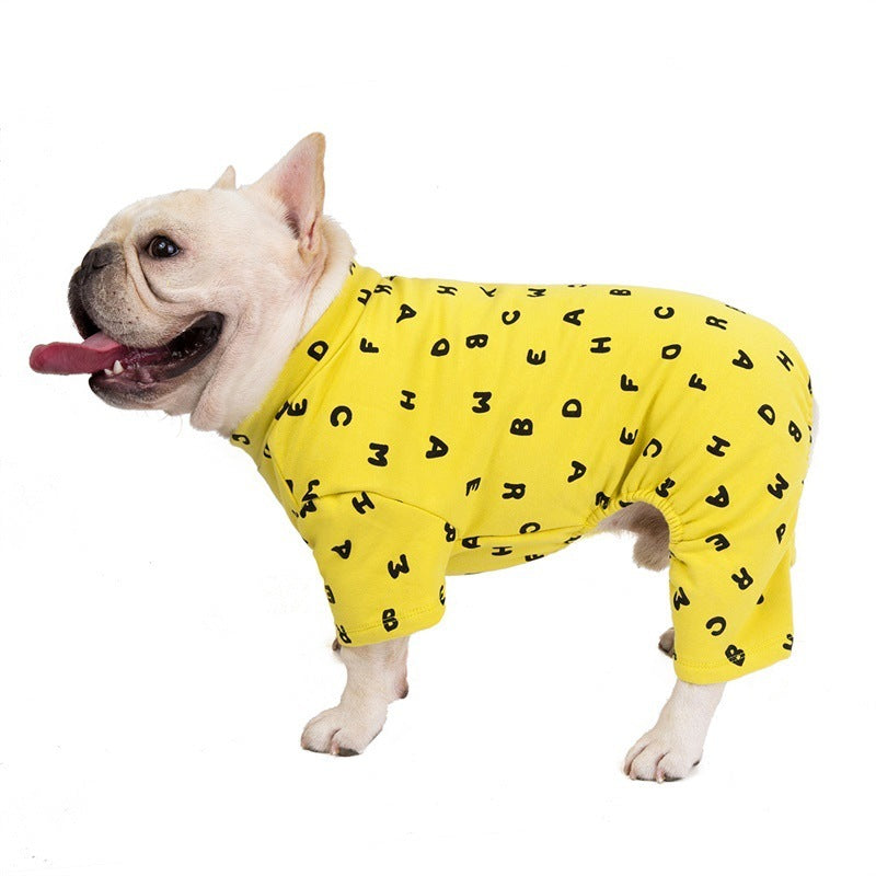 Four-Legged Cotton Dog Jumpsuit "Fantasy Letter"