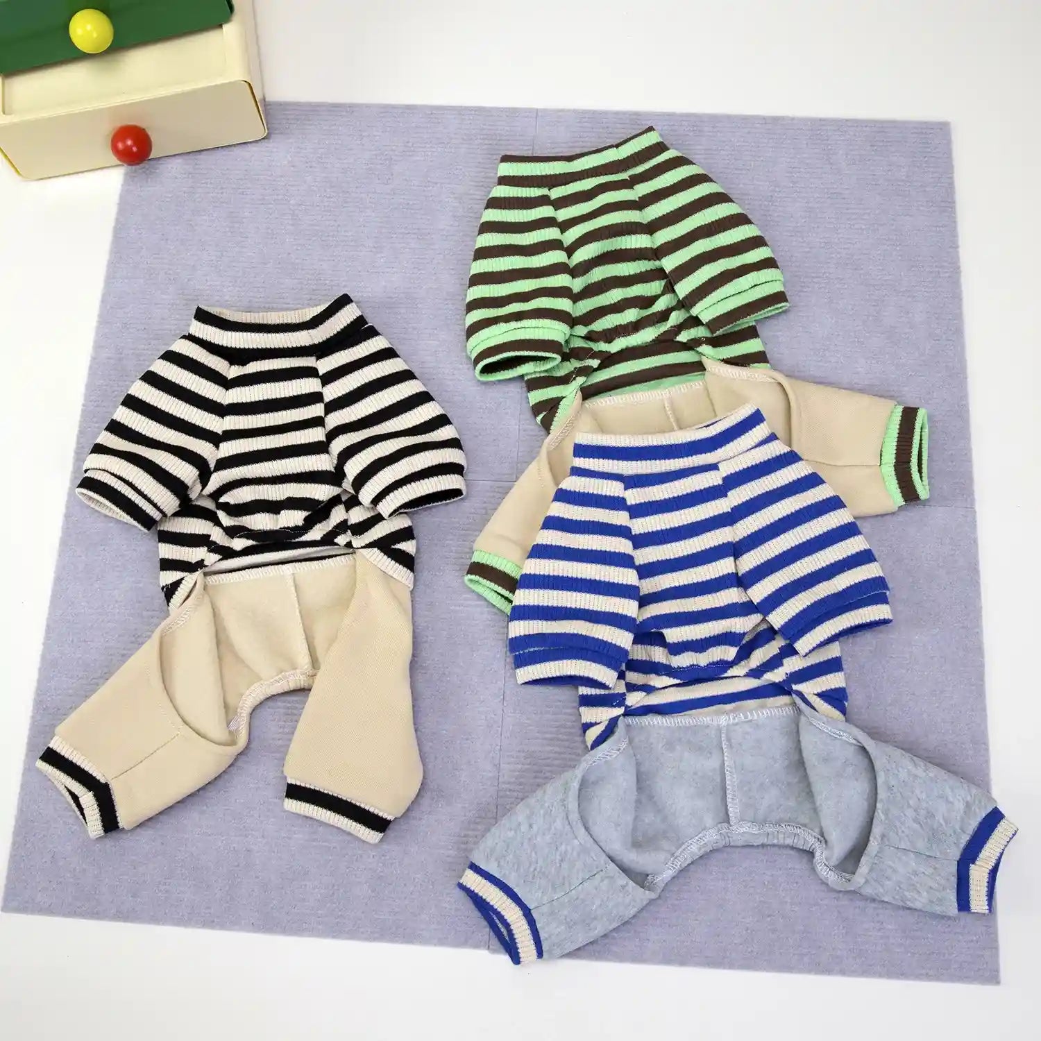 Tutina per Cani Robinson 4 Zampe - Pile a Righe Caldo