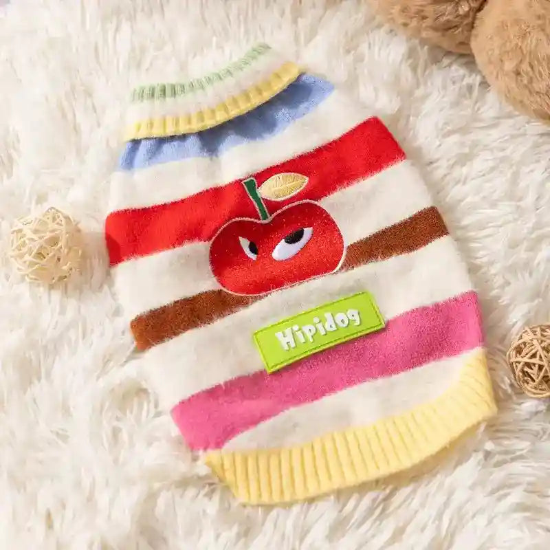 Maglione CHERRY Hipidog - Righe Colorate e Ciliegie by Dog Moda
