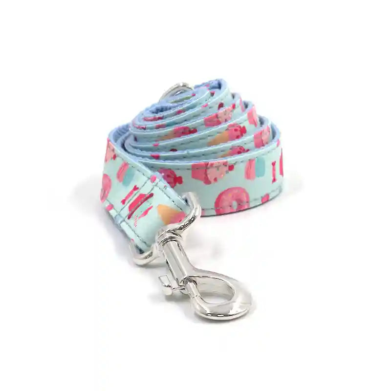 Set Collare Guinzaglio Papillon Cani - Fantasia Macaron by Dog Moda