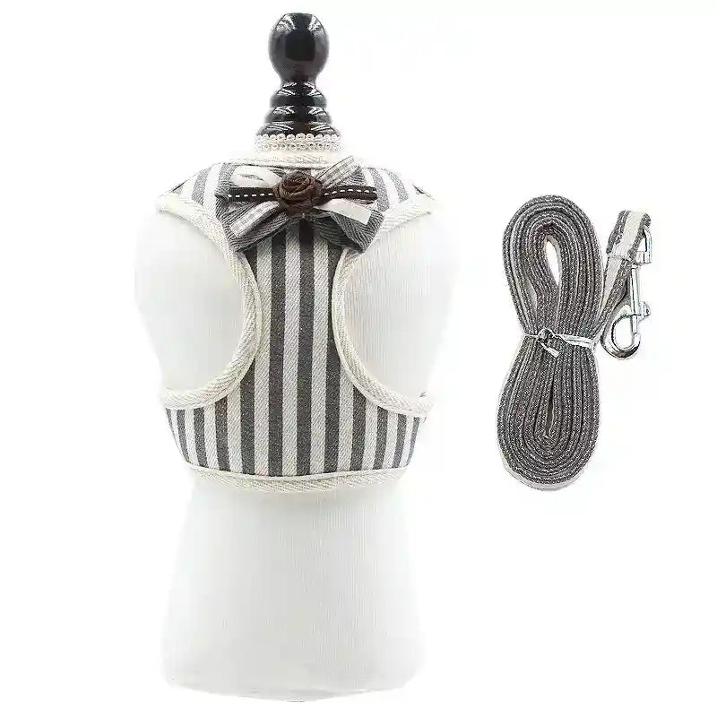 Pettorina Cane Gatto con Fiocco a Righe - XS S M L by Dog Moda