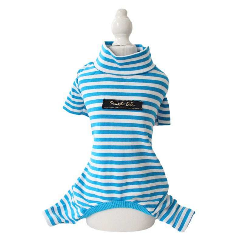 Gestreifter Hundepyjama „Four Paws“ – Weiche Baumwolle