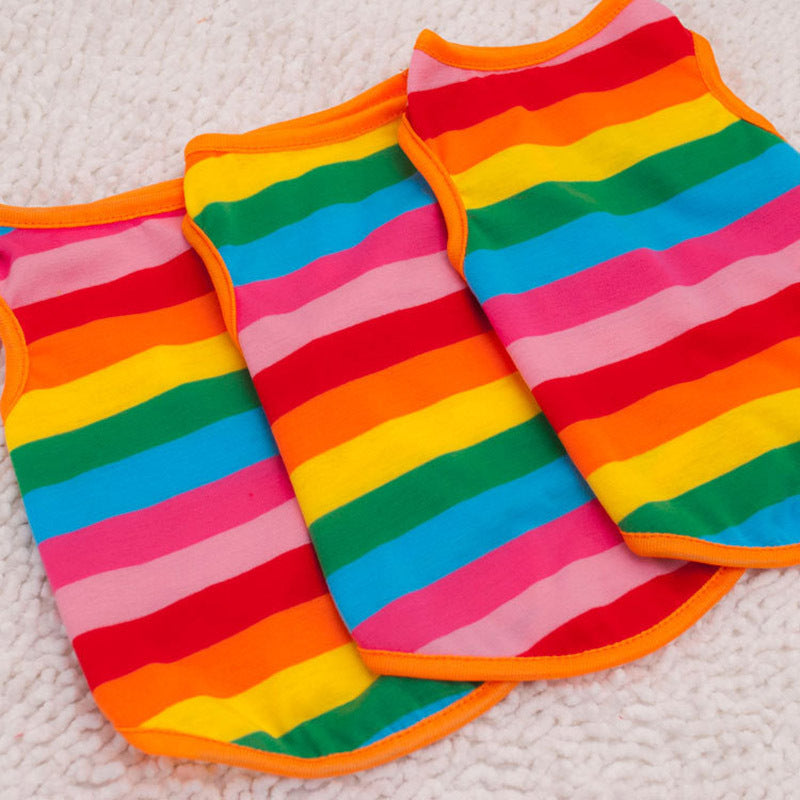 "Rainbow Sunshine" Dog Shirt - Color and Comfort for Summer Days