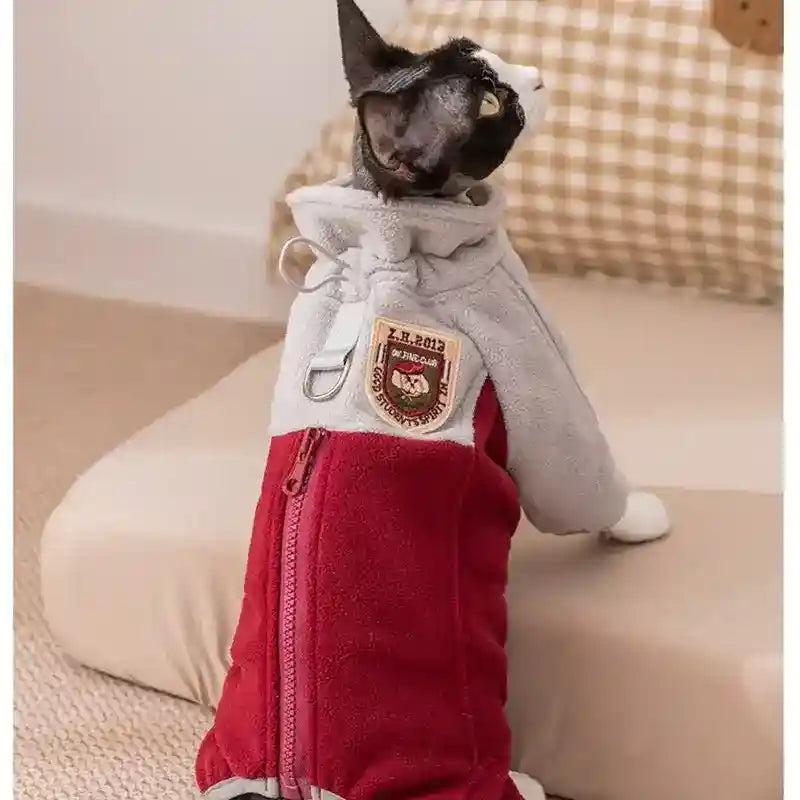 Tutina Pile per Gatti - 4 Zampe con Zip Frontale by Dog Moda