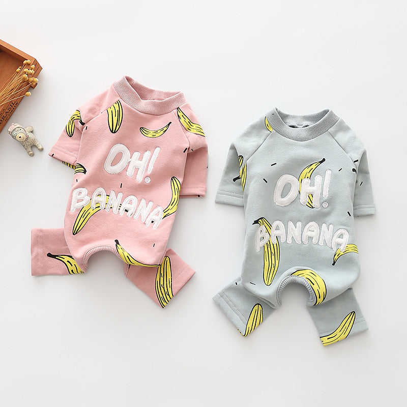 Cotton T-shirt onesie for four-legged dogs "Oh Banana!"