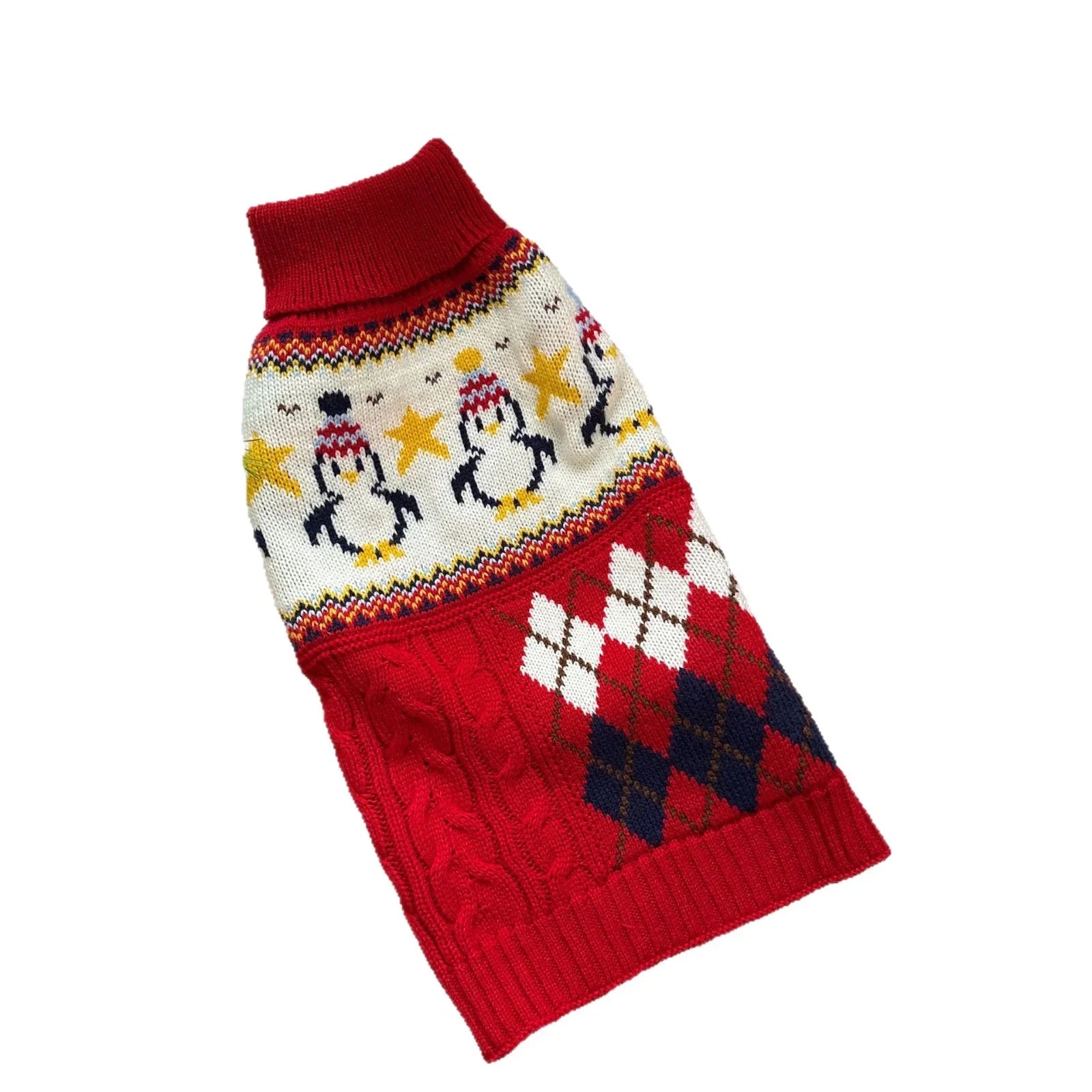 Reindeer and Penguins Knitted Sweater for Dogs and Cats
