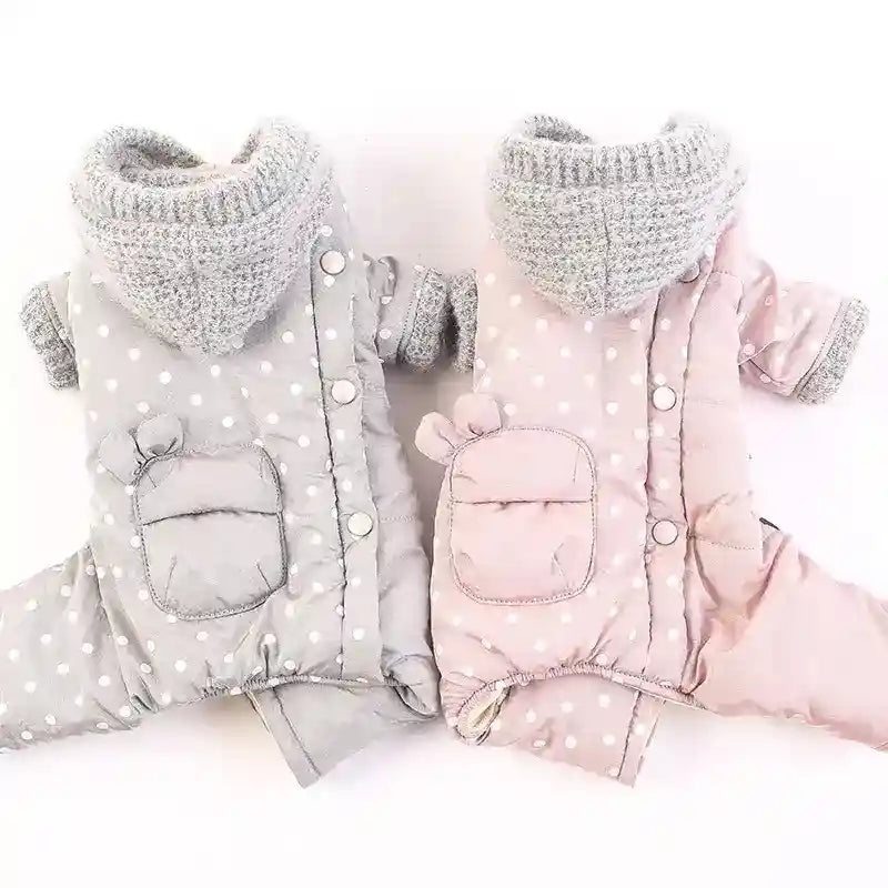 Abrigo Acolchado 4 Patas para Perros - Con/Sin Capucha