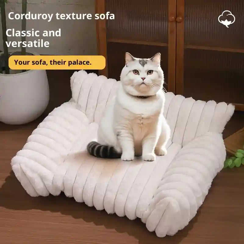 Royal Sofa Velvet Cat Bed - Elegant Soft Bed