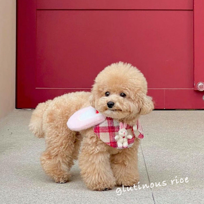 Rosa Hunde- und Katzenschal - Dekoratives Halstuch-Lätzchen