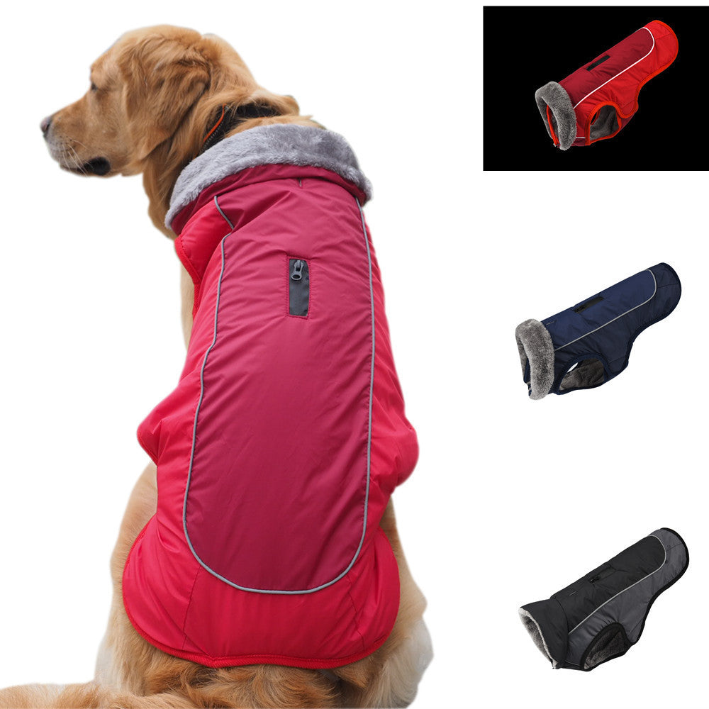 Cappotto Imbottito per Cani con Foro Pettorina | Riflettente ed Elegante