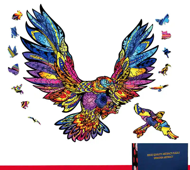 パズル 3D 木製 動物 - パンダ ワシ 翼のある馬