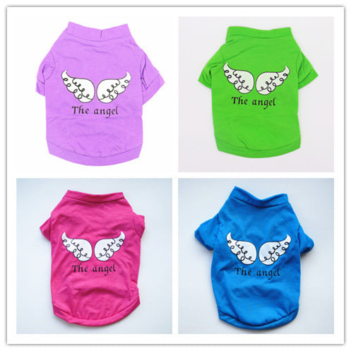 Maglietta per Cani "The Angel" in Cotone – Viola, Fucsia o Blu