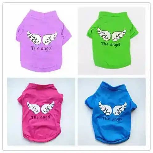 Maglietta per Cani "The Angel" in Cotone – Viola, Fucsia o Blu by Dog Moda
