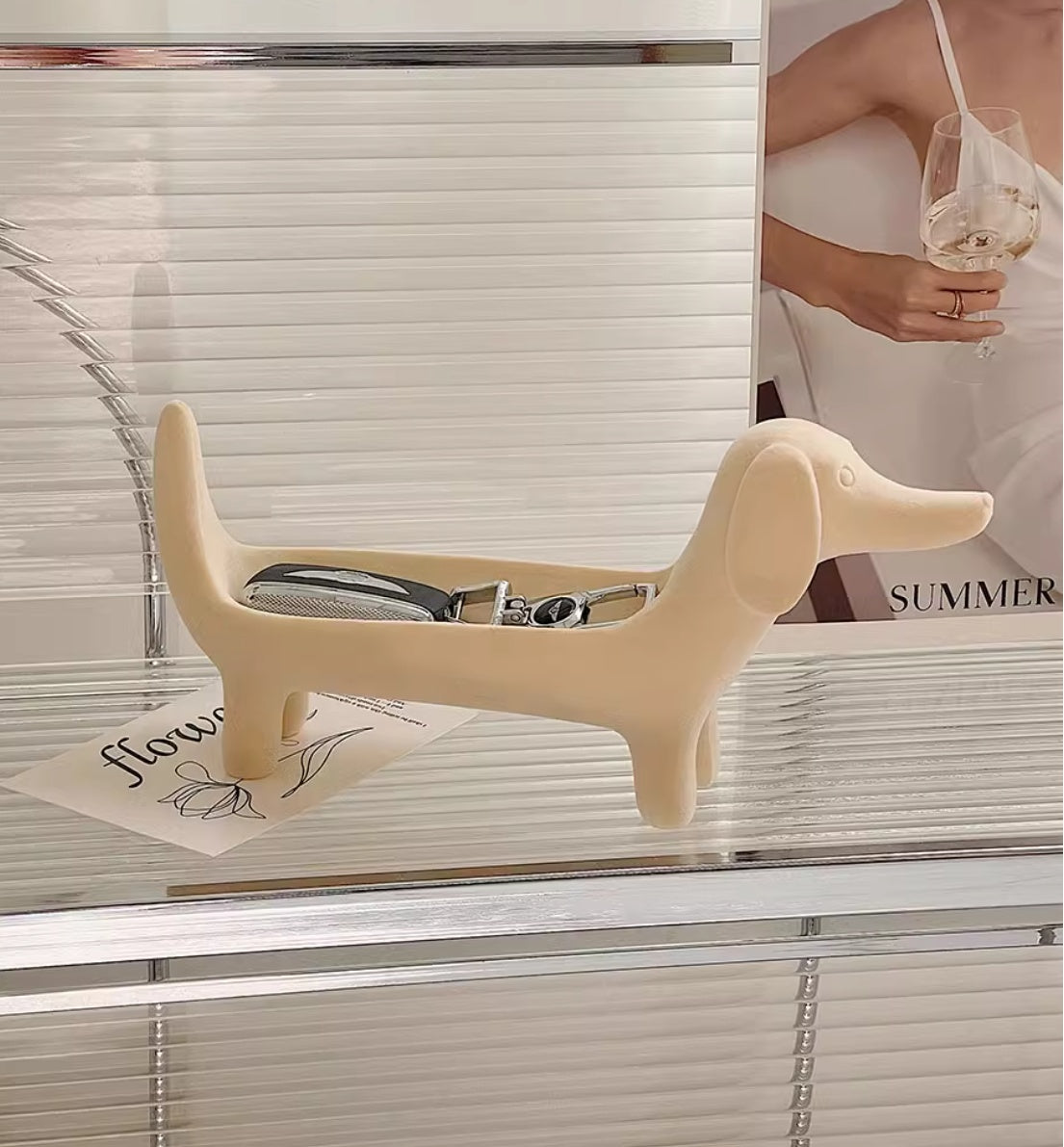 Svuotasche Bassotto Decorativo – Porta Gioie e Bracciali in Resina
