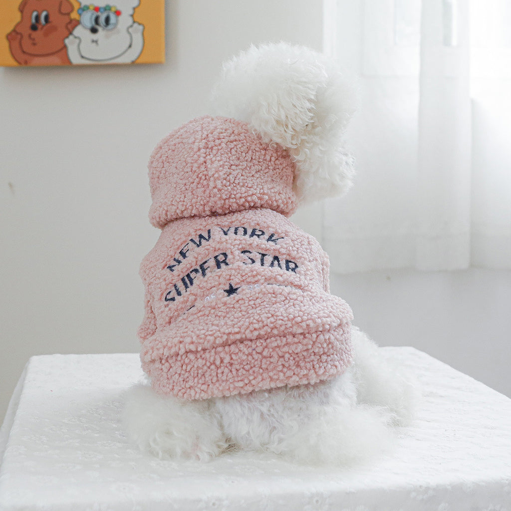 Cappottino Cane New York Super Star Peluche Pon Pon