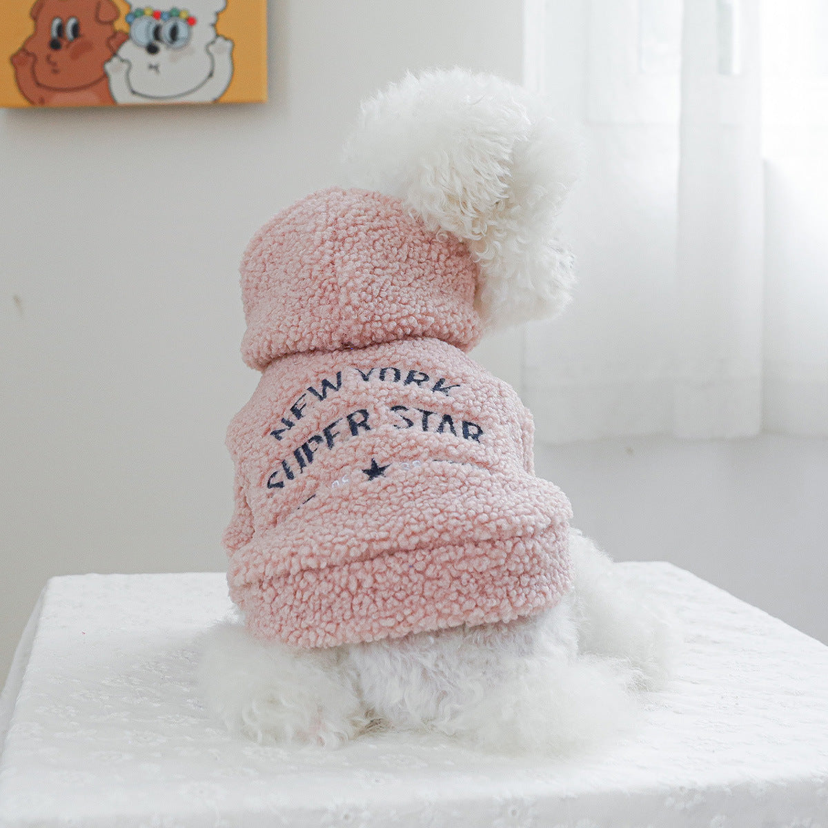 Cappottino Cane New York Super Star Peluche Pon Pon by Dog Moda