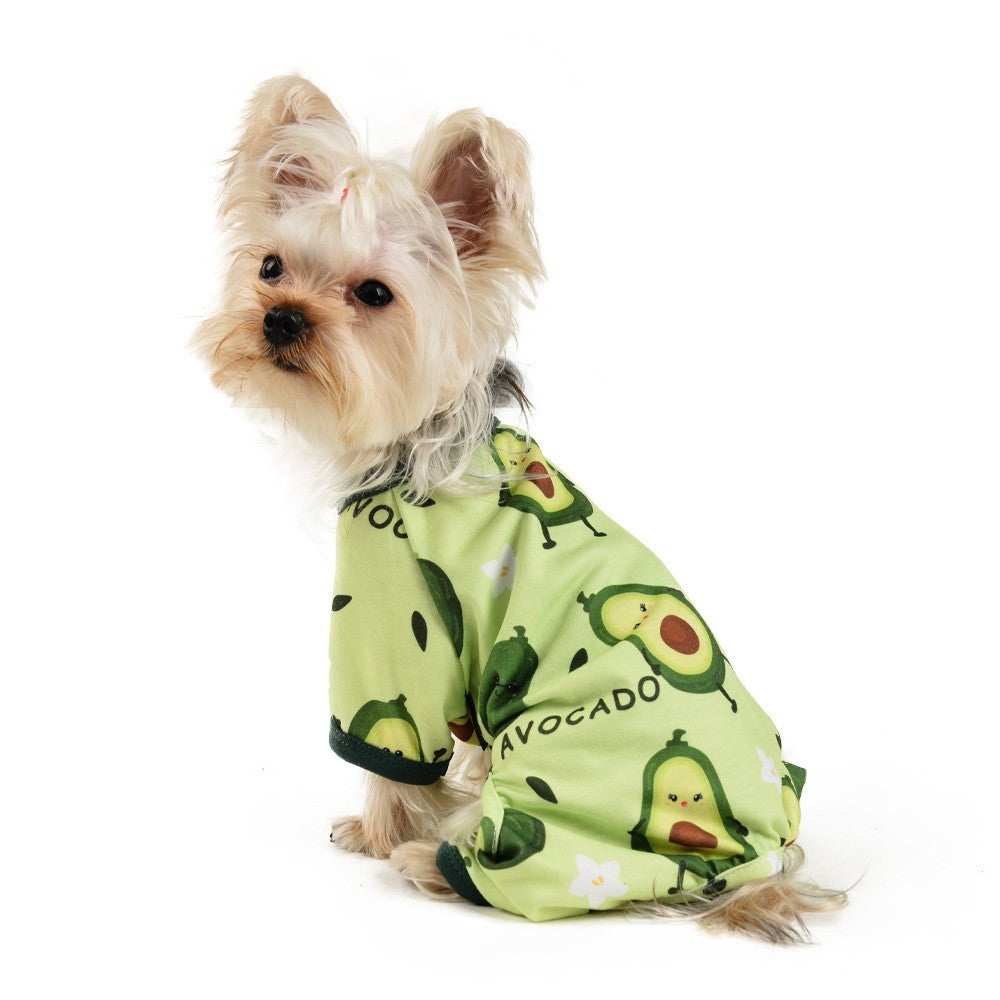 Four-legged "Avocado" dog pajamas in polyester | DogModa