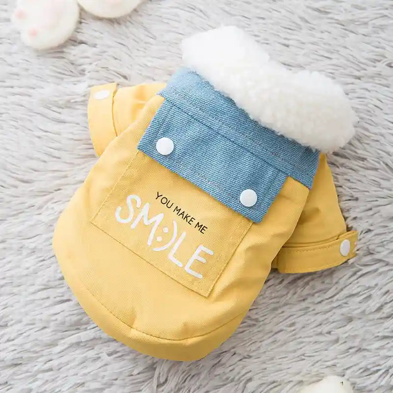 Abrigo para perros You Make Me Smile - Denim Acolchado
