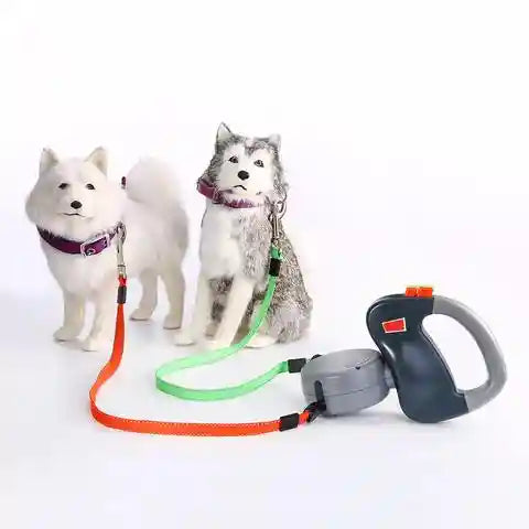 Retractable Dual Pet Dog Walking Leash by Dog Moda