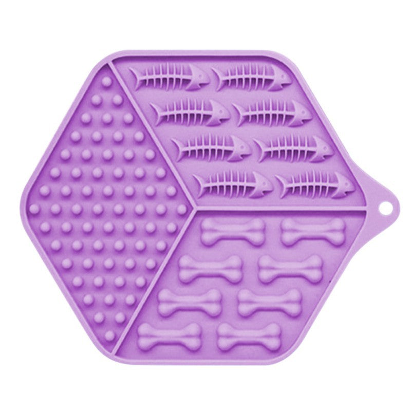 Anti-gulping silicone dog and cat bowl mat