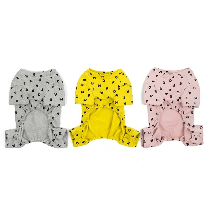 Four-Legged Cotton Dog Jumpsuit "Fantasy Letter"