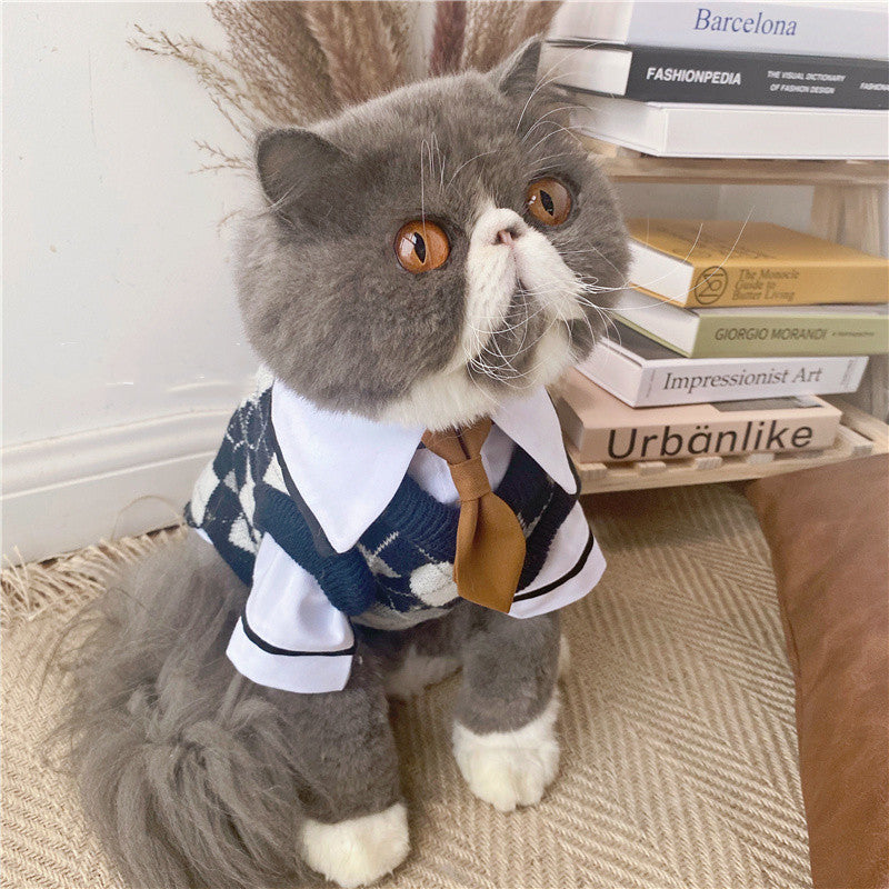 Vestito Elegante per Cani e Gatti "Collegge" - Stile Universitario