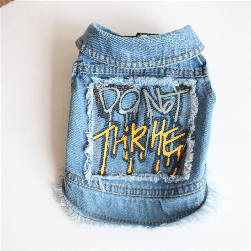 „Do No Thrive“ Hundeweste mit Graffiti-Print in Jeans