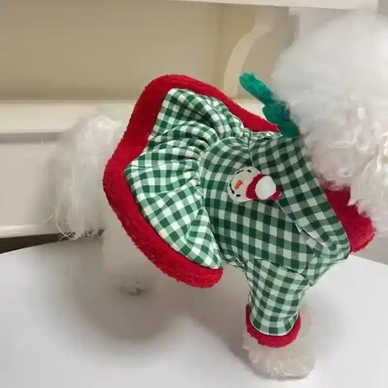 Cappottino Natalizio Cani Elk con Corna - Quadretti by Dog Moda