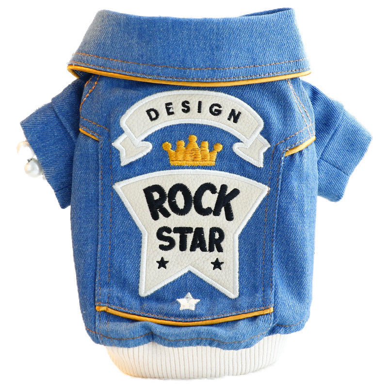 Giacca Jeans per Cani Rock Star | Giaccone Cane Stile Rock