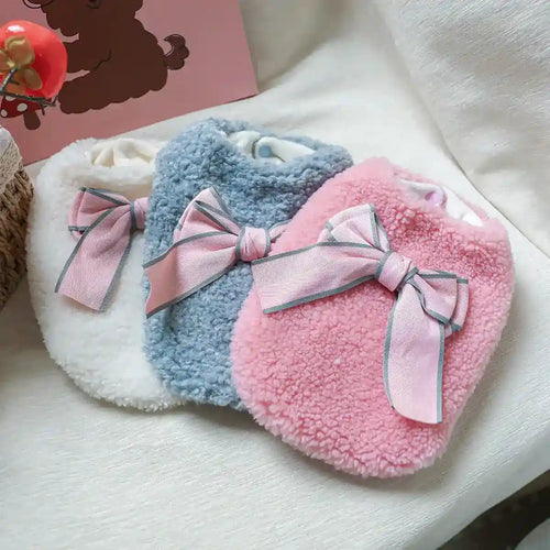 Cappotto Pile Agnello con Fiocco per Cani - Imbottito by null