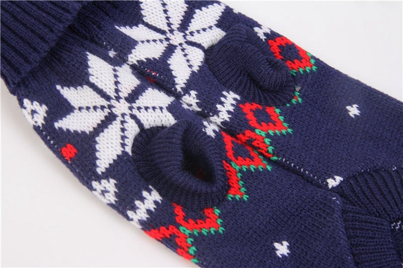 Blue Snowflake Winter Sweater for Poodles and Other Breeds