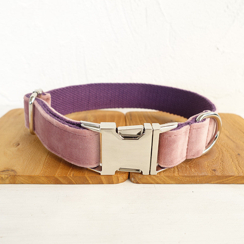 Lilac Velvet Leash and Collar Set - "Lilac" Model