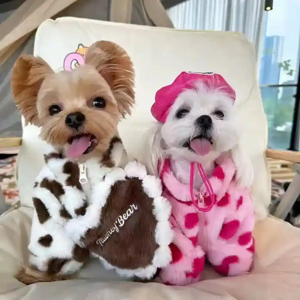 Puppy Dog Pet Warm Clothes Teddy Bichon Pomeranian Small Dog Love Plush Warm Coat by Dog Moda