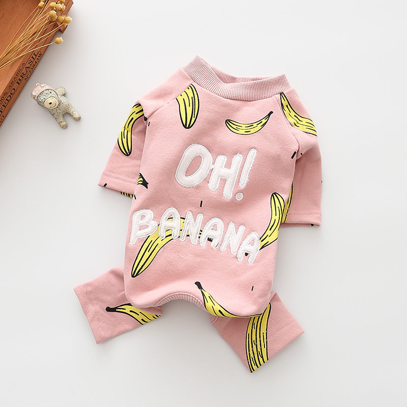 Cotton T-shirt onesie for four-legged dogs "Oh Banana!"