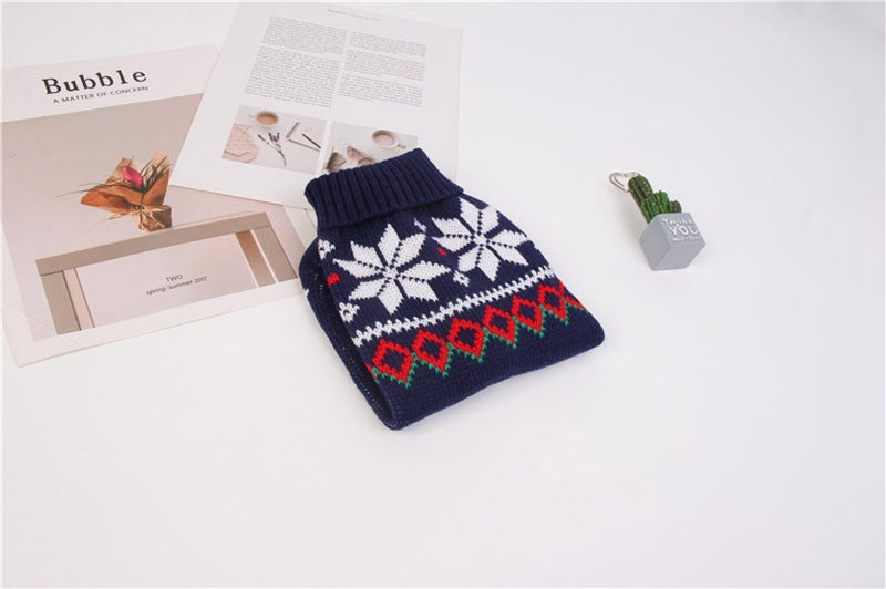 Blue Snowflake Winter Sweater for Poodles and Other Breeds