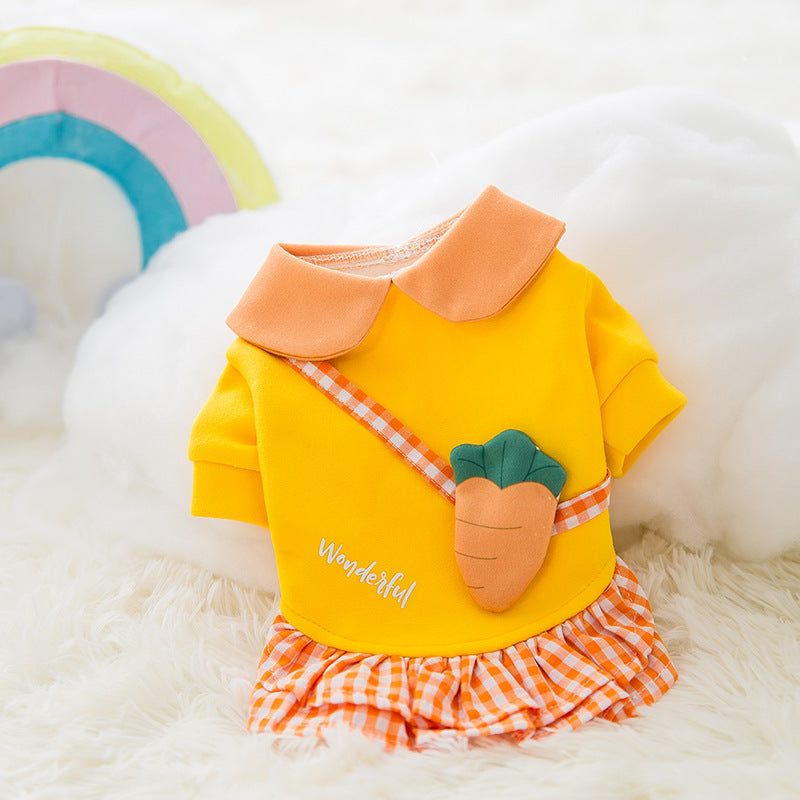 Sudadera de forro polar con faldita para gatos - Cuello y falda