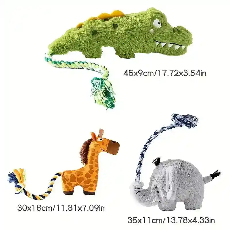 犬用噛みつき防止エラスティックおもちゃ - 柔らかいオックスフォード